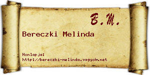 Bereczki Melinda névjegykártya